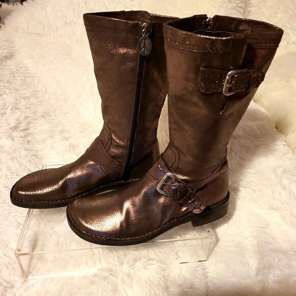 NIB DONALD J  PLINER boots size9 pewter Note these are very slim in the ankle - Picture 3 of 11